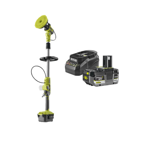 Brosse motorisée télescopique RYOBI 18V One+ RWTS18 - Batterie 4,0Ah et chargeur