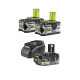 Lot de 2 batteries 5,0Ah et 1 batterie 4,0Ah RYOBI 18V One+ - Chargeur