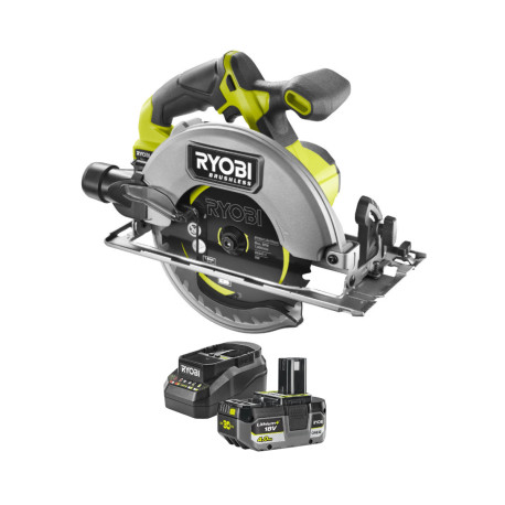 Scie circulaire RYOBI 18V One+ Brushless RCS18BL - 184 mm - Batterie 4,0Ah et chargeur