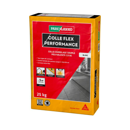 Colle carrelage souple polyvalente PAREXLANKO Colle Flex Performance - 25kg