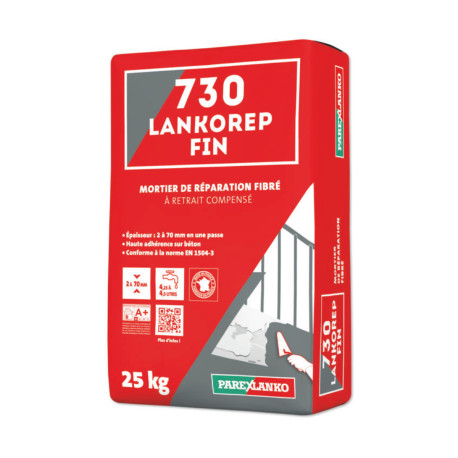 Mortier réparation fibré PAREXLANKO 730 Lankorep Fin - 25kg