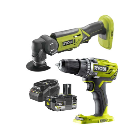 Pack Perceuse-visseuse et Outil multifonction RYOBI 18V One+ - Batterie 4,0Ah et chargeur