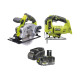Pack Scie sauteuse et Scie circulaire RYOBI 18V One+ - Batterie 4,0Ah et chargeur