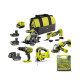 Pack RYOBI complet 5 outils - 2 batteries 4.0Ah et 1 batterie 2.0Ah - 2 chargeurs - Coffret 90 accessoires
