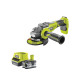 Pack RYOBI meuleuse d'angle brushless 18V One+ R18AG7-0 - 1 batterie 18V 4.0Ah - 1 chargeur rapide RC18120-140