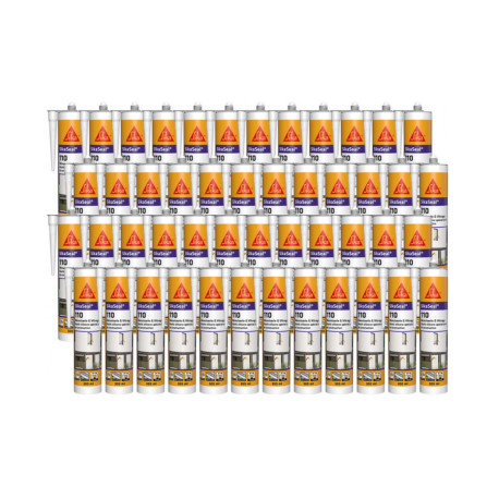 Lot de 48 mastics silicone SIKA SikaSeal 110 Menuiserie & Vitrage - Transparent - 300ml