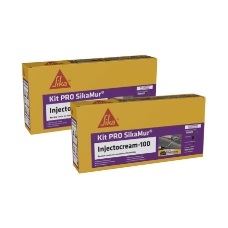 Lot de 2 Kits Pro anti-humidité SIKA SikaMur InjectoCream - 20m