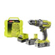 Pack RYOBI Perceuse-visseuse à percussion 18V OnePlus R18PD31-225S - coffret de 127 accessoires de vissage perçage RAK127DDSD