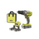 Perceuse-visseuse à percussion RYOBI 2 vitesses 18V ONEPLUS - Batteries LithiumPlus 2x 2,0 Ah R18PD3-220S