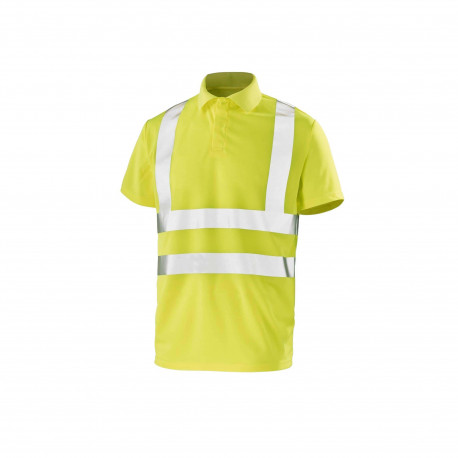 Polo haute visibilité - Manches courtes - Jaune fluo - S