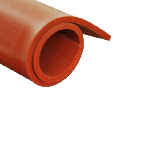 Feuille caoutchouc silicone rouge 100x120cm épaisseur 6mm