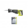 Pack RYOBI Scie sabre 18V OnePlus R18RS-0 - 6 lames OnePlus universelles bois et métal RAK06RB