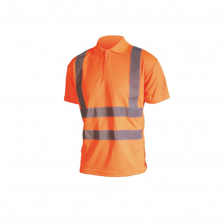 Polo haute visibilité CEPOVETT - Manches courtes - Orange fluo - 3XL