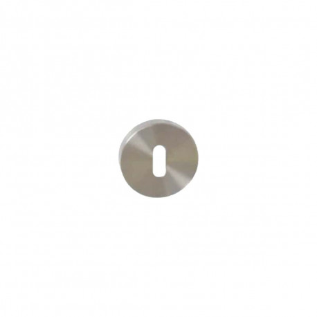 Rosaces rondes à clé L - finition inox brossé mat - diamètre 54mm x2