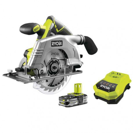Scie circulaire RYOBI 18V OnePlus - Batterie 4.0Ah - Chargeur rapide RC18120-140 - Sac de transport R18CS-L40S