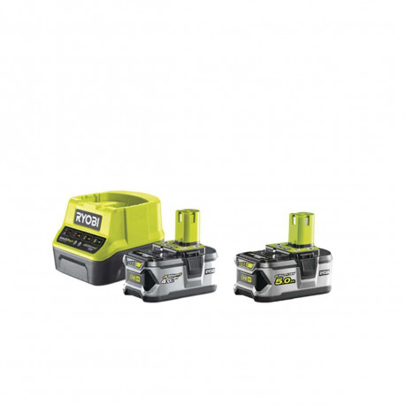 Pack RYOBI 18V OnePlus LithiumPlus - 1 batterie 4.0Ah - 1 chargeur rapide 2.0Ah RC18120-140 - 1 batterie 5.0Ah RB18L50