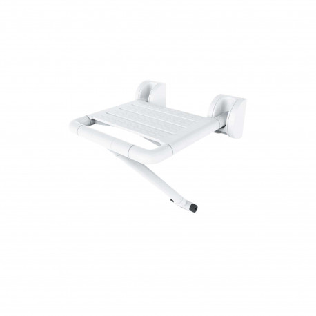 Siège de douche rabattable inox - extérieur polyamide antibactérien avec pied central