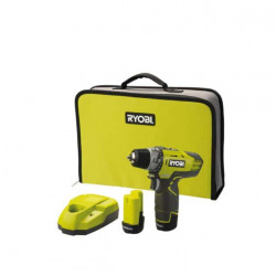Perceuse-visseuse compacte RYOBI 12V Lithium-ion - 2 vitesses - 2 batteries 1.3 Ah R12DD-LL13S
