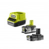 Pack 2 batteries RYOBI 18V One+ 4.0Ah et 2.0Ah - chargeur rapide 2.0Ah Lithium-ion RC18120-242