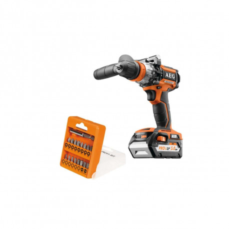 Pack AEG perceuse à percussion 18V LI-ion BSB18CBL-502C - coffret profit-bit 17 embouts de vissage