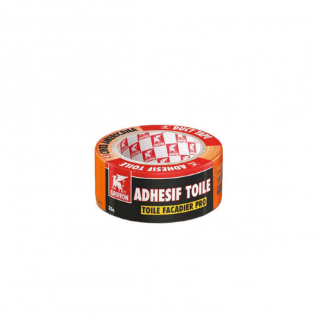 Ruban adhésif toilé façadier GRIFFON - Orange - 25 x 48 mm 95961F