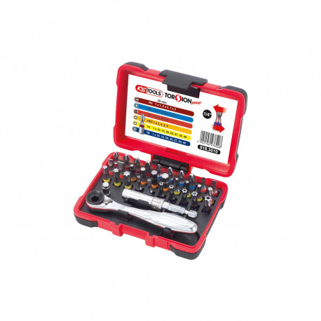 Jeu d'embouts KS TOOLS Torsion Power - Vissage à code couleur - 33 pcs - 918.3010
