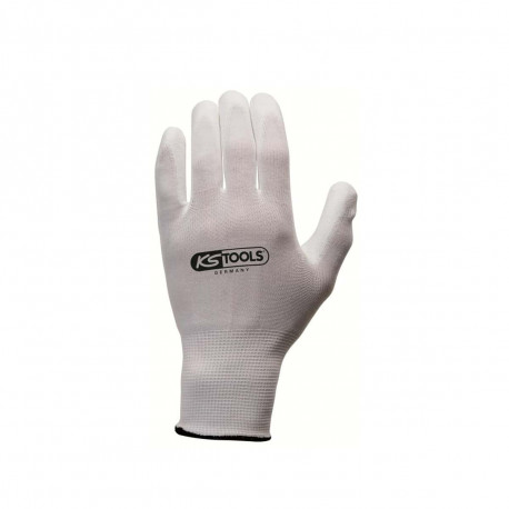 Boîte de 12 paires de gants KS TOOLS - Microfibres - Blanc - Taille XXL - 310.0460