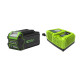 Pack GREENWORKS 40V - 1 batterie 4,0Ah Lithium-ion - 1 Chargeur rapide