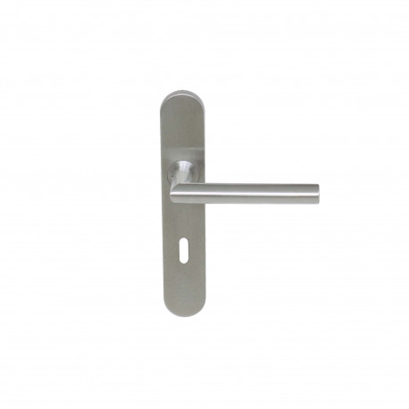 Poignée sur plaque Inox - Pomerol Plaque - Avec trou clé - Finition brossé