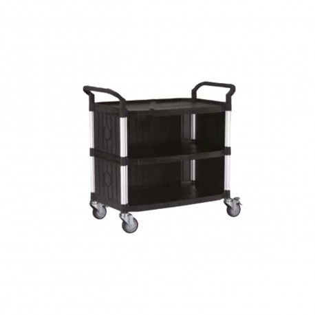 Servante polyvalente 250 KG - 3 plateaux et coffre - 110x52x102 cm