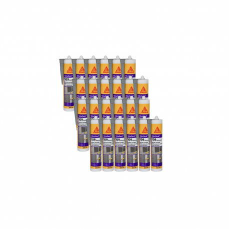 Lot de 24 mastic silicone SIKA SikaSeal 109 Menuiserie - Gris - 300ml