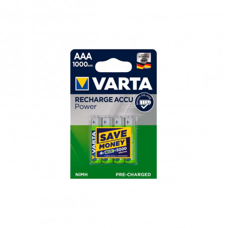 4 Piles LR03 VARTA AAA Accu Power Rechargeables 1000mAh