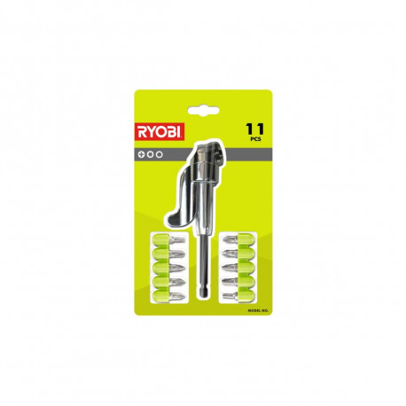 Kit 10 embouts RYOBI plus 1 renvoi d'angle pour Perceuses - Visseuses