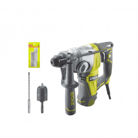 Pack Perforateur Burineur RYOBI SDSPLUS 800W - 4 modes - RSDS800-KC - Kit 3 burins SDS+