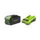 Pack GREENWORKS 40V - 1 batterie 4,0Ah Lithium-ion - 1 Chargeur