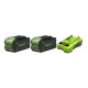 Pack GREENWORKS 40V - 2 batteries 4,0Ah Lithium-ion - 1 Chargeur