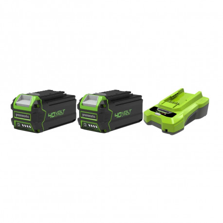 Pack GREENWORKS 40V - 2 batteries 4,0Ah Lithium-ion - 1 Chargeur