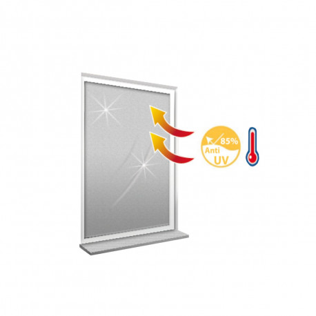 Voile moustiquaire CONFORTEX pour fenêtre avec protection solaire - 130 x 150 cm - Gris