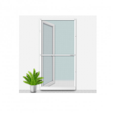 Voile moustiquaire Louisiana CONFORTEX sur cadre pour porte - 100 x 215 cm - Blanc