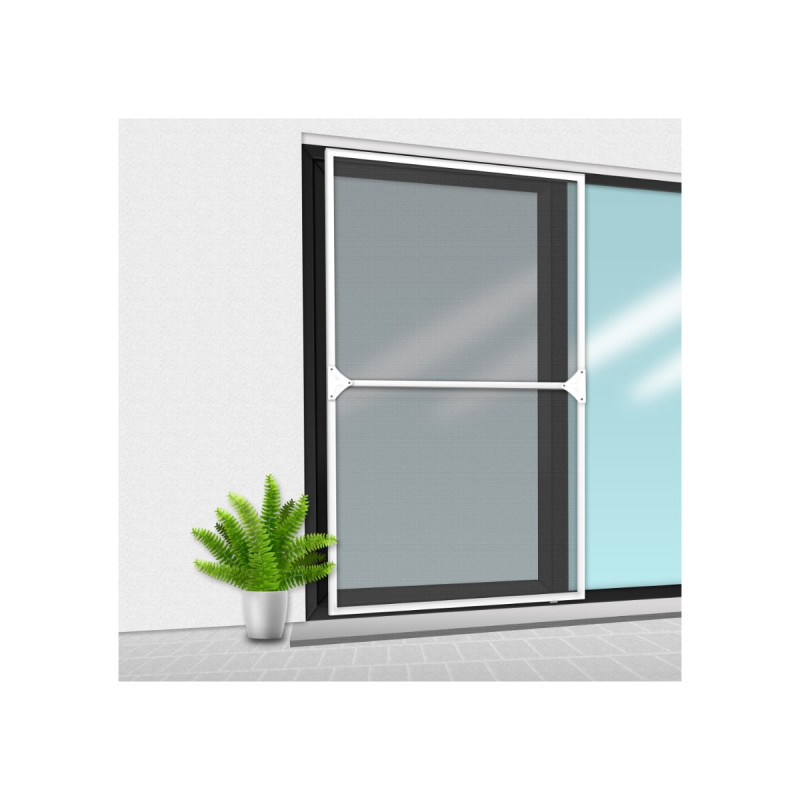Voile moustiquaire Véranda CONFORTEX sur cadre pour baie vitrée coulissante  - 150 x 220 cm - Blanc - Espace Bricolage