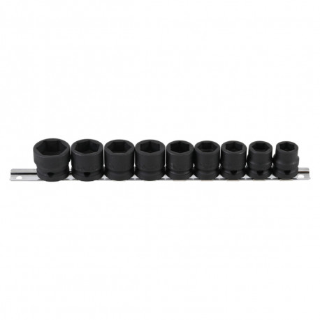 Douilles à choc BGS TECHNIC - six pans - extra plates - 12,5mm (1/2") - 13/24 mm- 9 pcs - 9551