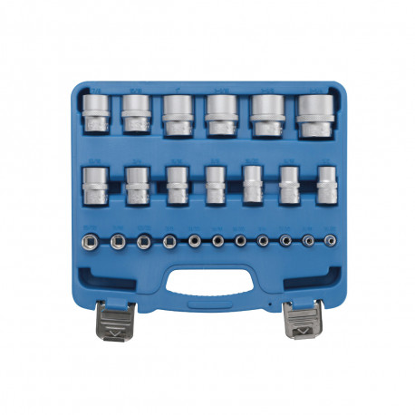 Jeu de douilles BGS TECHNIC - six pans - 6,3mm (1/4") - 12,5mm (1/2") - en pouce - 24 pcs - 2246