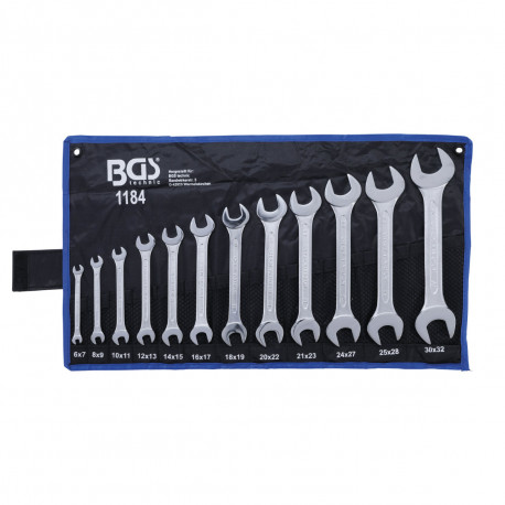 Jeu de clés plates BGS TECHNIC - 6x7 / 30x32 mm - 12 pcs - 1184