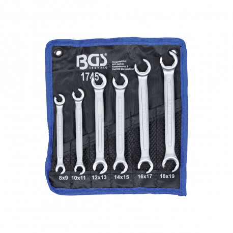 Jeu de clés à tuyauter BGS TECHNIC - 8x9 / 18x19 mm - 6 pcs - 1745