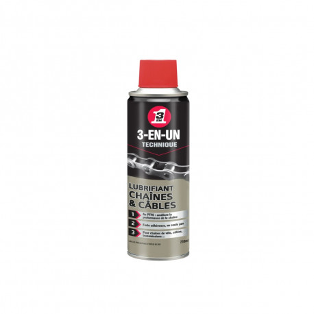 Lubrifiant Chaînes & Câbles 3-EN-UN 250 ml