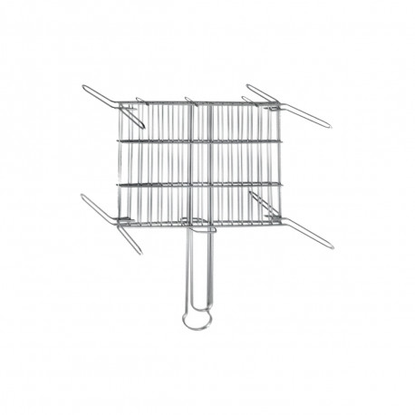Grille double pour barbecue - Zinc - 45x45cm - 76843