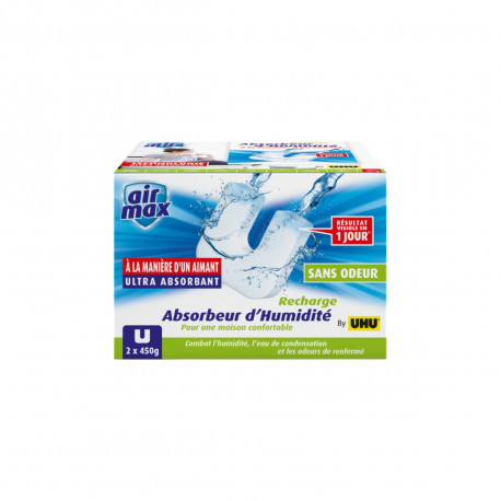 Lot de 2 recharges pour absorbeur d’humidité AIRMAX - 2x450g - 34848