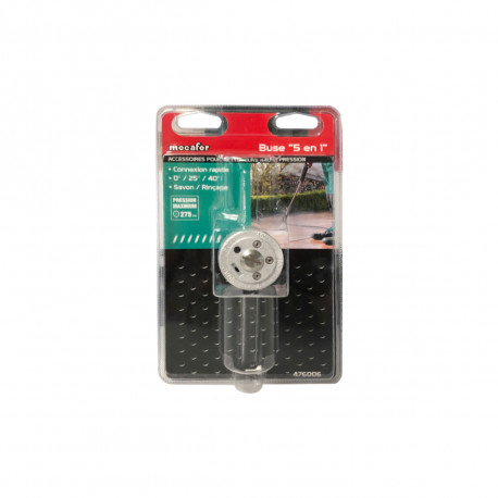 Buse 5 en 1 MECAFER pour nettoyeur haute pression - savon et rinçage rapide - 476006