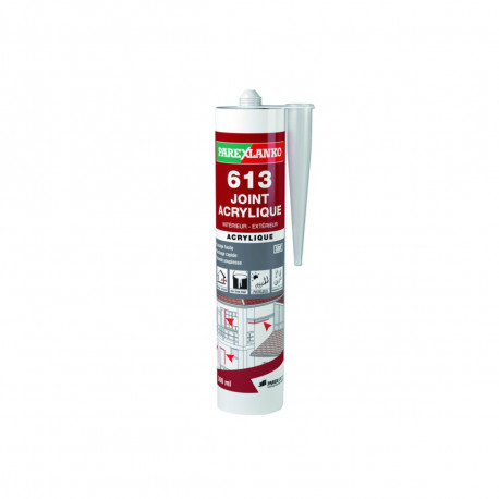 Mastic acrylique PAREXLANKO 613 Joint acrylique - Blanc - 300ml - L613BLANC300-12