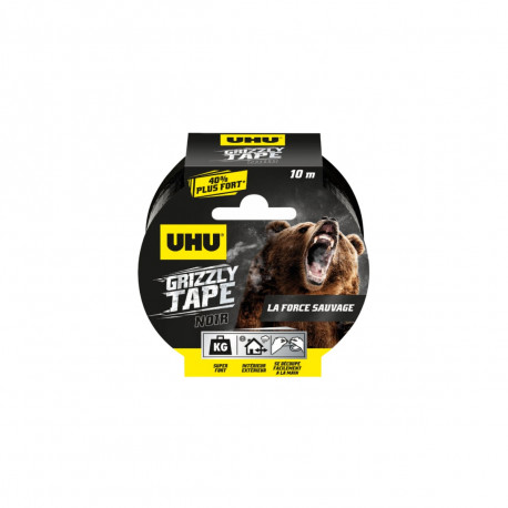 Ruban adhésif UHU Grizzly Tape Noir - 10m - 34555